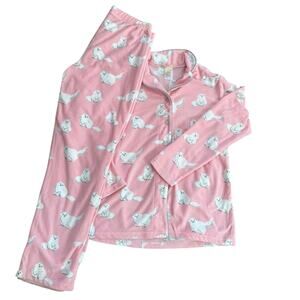 munki munki Pink Seal Pajama Set